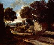 Nicolas Poussin Landscape with Travellers Resting oil painting picture wholesale